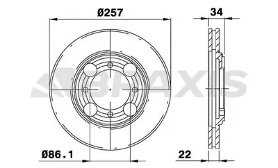 BRAXIS AE0407 On Fren Dısk Aynası Havalı Hyundaı Elantra 1.6 1.8 Coupe 96-98 (257x4) GM 5171228300