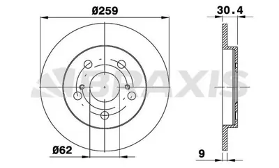 BRAXIS AE0455 Arka Fren Dısk Aynası Duz Aurıs Corolla Vvt I 1.4 1.6 07>11 259x5 GM 4243102190