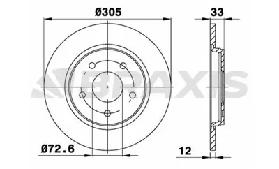 BRAXIS AE0676 Arka Fren Dıskı Chrysler Grand Voyager V Dodge Journey GM 4721677AA