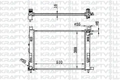 KRAFTVOLL 08040028 Motor Radyator Clıo Iv Capture Symbol Sandero Logan Lodgy Dokker 0,9tce 1,2 16v 1,5dcı 1,6 12mm ( 51