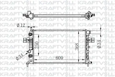 KRAFTVOLL 08040015 Motor Radyatoru (600×368×16) Astra G 98-> Otomatık> Brazıng