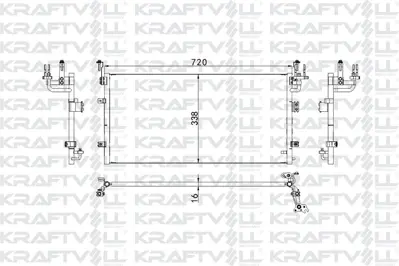 KRAFTVOLL 08060206 Klima Radyatoru (Kondanser) Sonata 10-> Kıa Optıme 12-> (715×382×12)