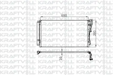 KRAFTVOLL 08060207 Klima Radyatoru (Kondanser) Sonata 10-> Kıa Optıme 12-> (715×382×12)