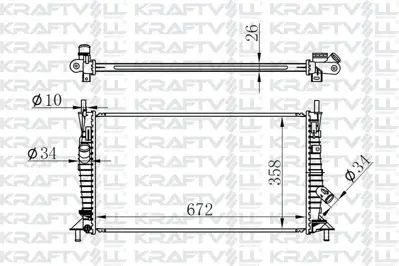 KRAFTVOLL 08040009 Motor Radyatoru (672×358×26) Focus 1,4tdcı 05-> Manuel>brazıng