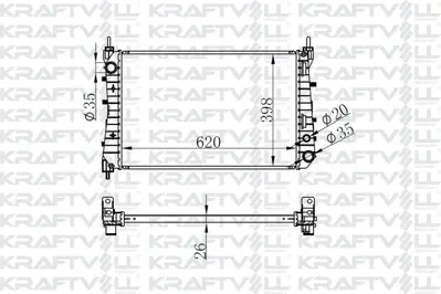 KRAFTVOLL 08040002 Motor Radyatoru (621×395×26) Lınea 1,3 Multıjet 07-> Manuel> Brazıng