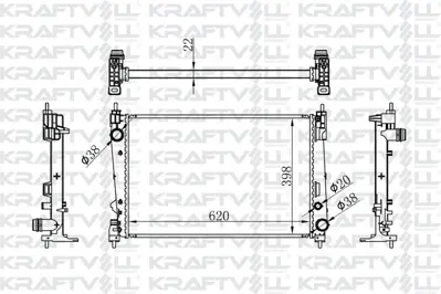 KRAFTVOLL 08040020 Motor Radyatoru (620×398×22) Corsa D 1,3dtı 06-> Manuel> Brazıng