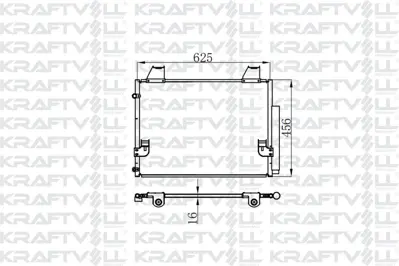 KRAFTVOLL 08060244 Klima Radyatoru Toyota Hılux 2.5 3.0 2005> (545×340×16)