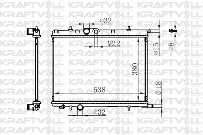 KRAFTVOLL 08040021 Motor Radyatoru (380×538×16) P206 1,6i/1,4hdı 98-> Manuel> Brazıng