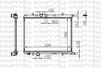 KRAFTVOLL 08040022 Motor Radyatoru (380×538×26) P206 1,6i/1,4hdı 98-> Manuel> Brazıng