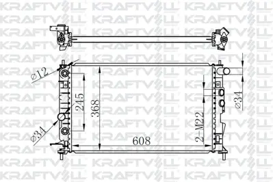 KRAFTVOLL 08040013 Motor Radyatoru (608×358×22) Vectra B 95-> Otomatık> Brazıng