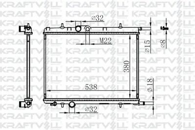 KRAFTVOLL 08040023 Motor Su Radyatoru P206 P206+ (T3e) 1,4 / 1,6 16v / 2,0 16v / 1,4hdı Klimalı P206 Tu5jp4 (1,6 16v)  