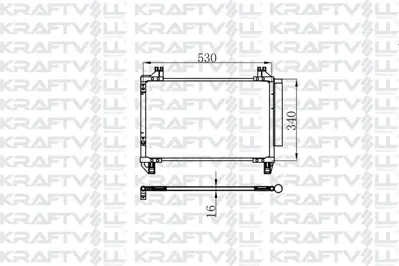 KRAFTVOLL 08060245 Klima Radyatoru (Kondanser) Yarıs 06-> Benzınlı ( 550×338×16 )