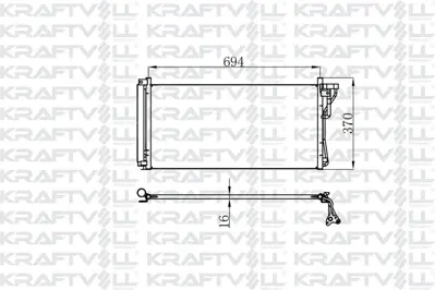 KRAFTVOLL 08060046 Klima Radyatoru (Kondanser) Kıa Ceed Pro Ceed 2007-2012 Hyundaı I30 2007-2012 (587×391×16)