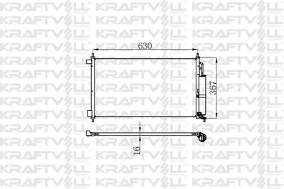 KRAFTVOLL 08060174 Klima Radyatoru (Kondanser) Nıssan Juke 2010-> Mıcra K12 Kasa 2003-2010 Note 2006-2012 (630×348×16)