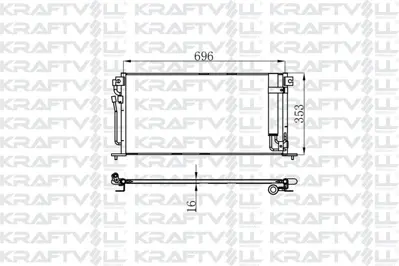 KRAFTVOLL 08060194 Klima Radyatoru Mıtsubıshı Lancer 03>07 (675×334,4×16)