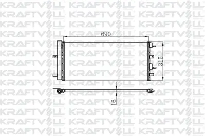 KRAFTVOLL 08060163 Klima Radyatoru (Kurutucu Ile) Ford Galaxy Mondeo V S Max 2.0 Tdcı 15=> (At Mt)