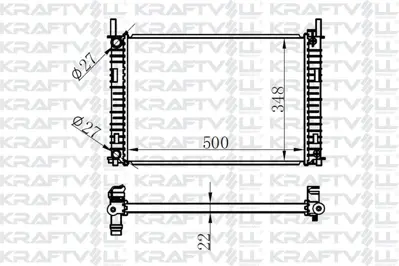 KRAFTVOLL 08040005 Motor Su Radyatoru Fıesta 1,25 16v / 1,4 16v / 1,4tdcı 01>08 Mazda Iı 1,4cd Manuel > Brazıng