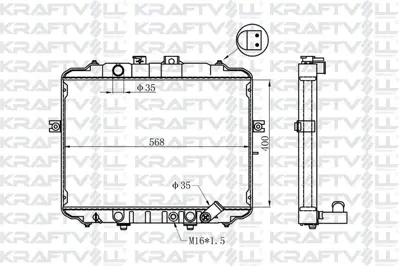 KRAFTVOLL 08040011 Motor Su Radyatoru H100 Mınıbus 1997-2005 - L300 Mınıbus 1997-2008 400x568x26 Brazıng