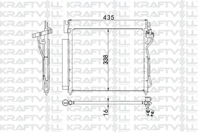 KRAFTVOLL 08060050 Klima Radyator ( Kondanser ) Kıa Pıcanto 2008-> (390×335×17)