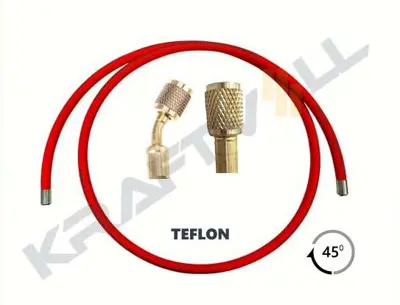 KRAFTVOLL 19015182 Klima Gaz Basma Hortumu  4000 Mm F 3/8 X F 3/8 45° Kırmızı Teflon