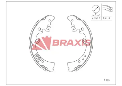 BRAXIS AC0103 Fren Balatası Arka Pabuc Toyota Hılux 2006-> 2wd 4wd Hılux 2.4 2015-> (Kun25 26 35) GM 