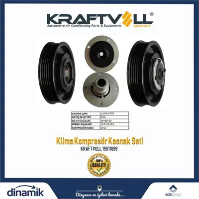 KRAFTVOLL 19011099 Klima Kompresor Kasnak Seti Kıa Rıo/Hyundaı Accent Blue Dızel