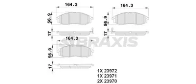 BRAXIS AB0213 On Fren Balatası Pıck Up D22 Skystar 02>05 Yd25 Navara 05>08 Patfınder 97>04 GM 