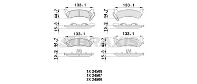 BRAXIS AB0497 Arka Fren Balatası Jeep Grand Cherokee I GM 