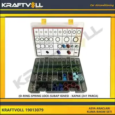 KRAFTVOLL 19013079 Asya Araçları Klima Bakım Seti - (O-Rıng-Sprıng Lock-Subap Ignesı - Kapak (241 Parca)