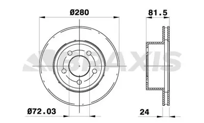 BRAXIS AD1012 On Fren Dıskı Jeep Cherokee Grand Cherokee I 88>99 Wrangler Iı 88>07 GM 5015965AA, GM 52005000, GM 52007710, GM 52008264, GM 52008440, GM 52008440AB, GM 8952007710, GM 8952008264, GM K05015965AA, GM K52005000