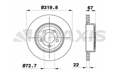 BRAXIS AD1091 Fren Dıskı Arka Chrysler 300c 04>12 Dodge Challenger GM 4779209AA, GM 4779209AF, GM 4779209AG, GM 4779209AC, GM 4779209AD, GM 4779209AE, GM 4779209AB