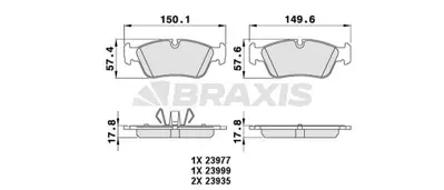 BRAXIS AA0221 On Fren Balatası Bmw E90 E87 GM 