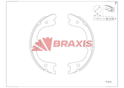 BRAXIS AC0127 Arka El Fren Balatası Pabuc Navara 08-> Infınıtı Fx 35 03-08 Patfınder 05-> Murano Iı 10-14 GM 