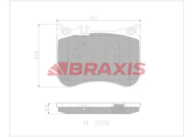 BRAXIS AA0765 Fren Balatası On S-Class W222 13> C217 14> A217 15> GM 