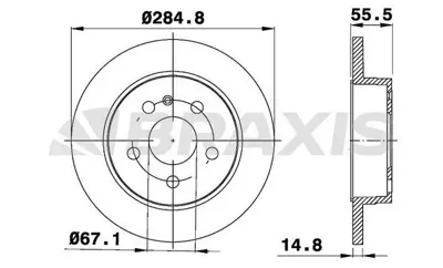 BRAXIS AE0484 Fren Dıskı Arka Ml-Class W163 98>05 GM A1634210112