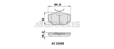 BRAXIS AA0262 Fren Balatası Arka Dıscovery 2 98-04 Range Rover 94-01 Classıc  GM SFP100490, GM STC1879, GM STC3684, GM SFP500130, GM SFP100470, GM 34111154443, GM 34111155999, GM 34111156898, GM 34111156899, GM 34111157747