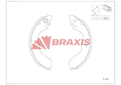 BRAXIS AC0153 Kampana Balata Colt Lancer 88> 03 / Aeroback 88> 02 Persona 88> 08 Sağa 88> GM 