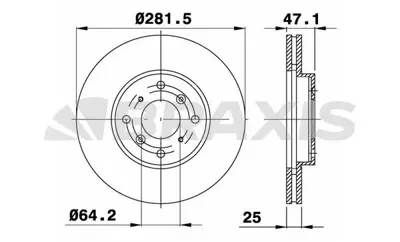 BRAXIS AE0393 On Fren Dısk Aynası Havalı Honda Accord Vıı 98-02 (282x4) GM 45251S1A305, GM 45251S1AG00, GM 45251S1AE40, GM 230582