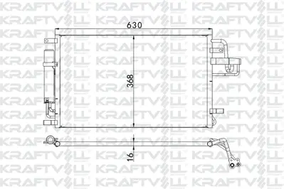 KRAFTVOLL 08060040 Klima Radyatoru (Kondanser) Hyundaı Tucson 2.0 Crdı 2004-> Kıa Sportage 2.0 Crdı 2004->  (635×375×16