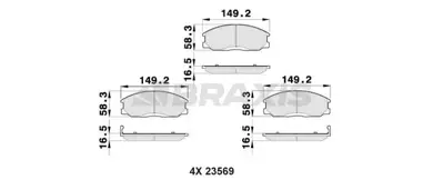 BRAXIS AB0153 On Fren Balatası Hyundaı Starex 03-> Santafe 01-06 / Ssangyong Kyron / Actyon GM 