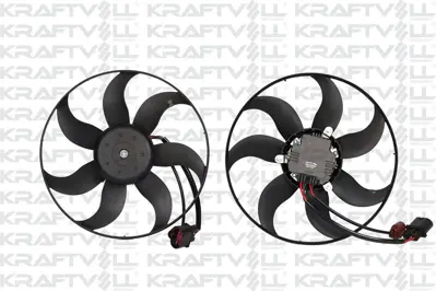 KRAFTVOLL 08120024 Fan Motoru (Buyuk Olan 220w 360mm) Caddy 04>11>15> Golf V Vı 04>07>11> Jetta 06>11 Polo 10>14 Passat