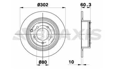 BRAXIS AE0634 Arka Fren Dıskı Jeep Compass Patrıot Dodge Calıber Chrysler Sebrıng GM 4743999AA, GM 4615A193, GM 1606292080, GM 1611667880, GM K04743999AA, GM 4615A121, GM 4743999AB, GM K04743999AB, GM 4615A010, GM 1609248180