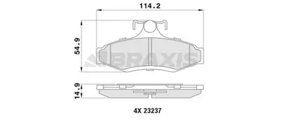 BRAXIS AA0379 Arka Fren Balatası Nubıra 2.0cdx 97> GM S4521001, GM AW346513, GM 89296391, GM 96391892, GM 96253368, GM 96245179, GM S4521006, GM 54521001, GM S4521002, GM S5421002