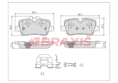 BRAXIS AB0625 Fren Balatası Arka Bmw G20 