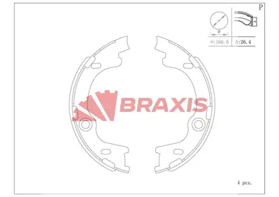 BRAXIS AC0112 El Fren Balatası I30 07> / Pro Ceed Ceed 07> Sportage 04> 170×26 GM 