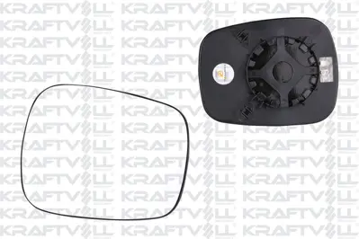 KRAFTVOLL 09080135 Dıs Dıkız Ayna Camı Elektrıklı Isıtmalı Convex Camlı Sağ-Sol Kangoo 02->08