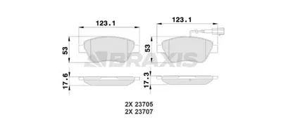 BRAXIS AB0228 On Fren Balatası Fıat 500 500c Doblo Fıorıno Panda 1.3 Mjet 1.4 1.2 1.9 Jtd 1.6 16v 01> Ford Ka 1.3  GM 71770030, GM 77362179, GM 77362548, GM 77363035, GM 77363992, GM 77364588, GM 77364919, GM 9949556, GM 77362194, GM 425407