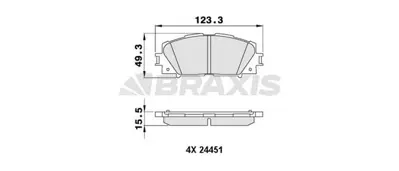 BRAXIS AA0238 On Fren Balatası Toyota Prıus Iıı GM 446552270, GM 446552300, GM 446552310, GM 44650W140, GM 446552190, GM 446552240, GM 446552260, GM 4465B1360, GM 4465WY010, GM 44650D130