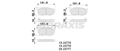 BRAXIS AB0209 On Fren Balatası 323 F Vı Bj 2.0 01 / 01 10 / 03 626 V 2.0 / 2.0 Turbo Dı / 2.0 Dıtd / 2.0 Hp 05 / 9 GM CBY33323Z, GM CBY43323Z, GM CBY43328Z, GM GFYR3328Z, GM GJYA3323ZA, GM GJYB3323ZB, GM GJYB3323ZD, GM GJYC3323Z, GM G1YC3323ZA, GM G1YC3328ZA