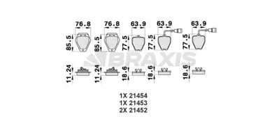 BRAXIS AB0418 On Fren Balatası (Tk) Passat A6 / 1.8t / 2.4 / 2.8 / 1.9tdı GM 4D0615105D, GM 4D0615106D, GM 4D0698151, GM 4D0698151A, GM 4D0698151AA, GM 4D0698151AD, GM 4D0698151C, GM 4D0698151E, GM 441615105AA, GM 441615106AA